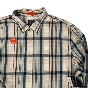 St. John's Bay Multicolor‎ Plaid Button Down Shirt Large NWT Cottage